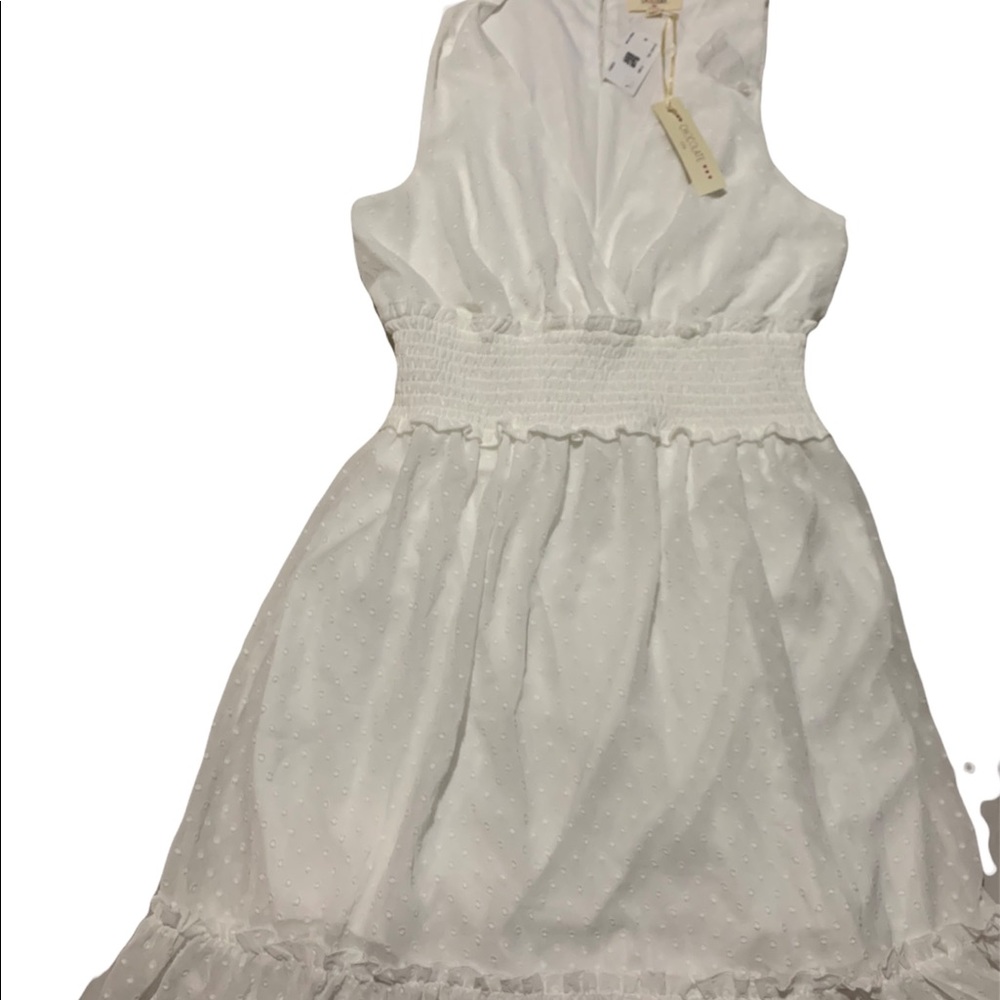 NWT Chocolate Usa white Pom Pom Dotted knee length Dress